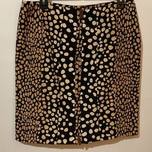 Per Se Silk Blend animal print zip front skirt size 10